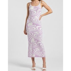 HOUSE OF SUNNY Groove is in the Heart Hockney Knit Dress, Lilac, 2 (US)